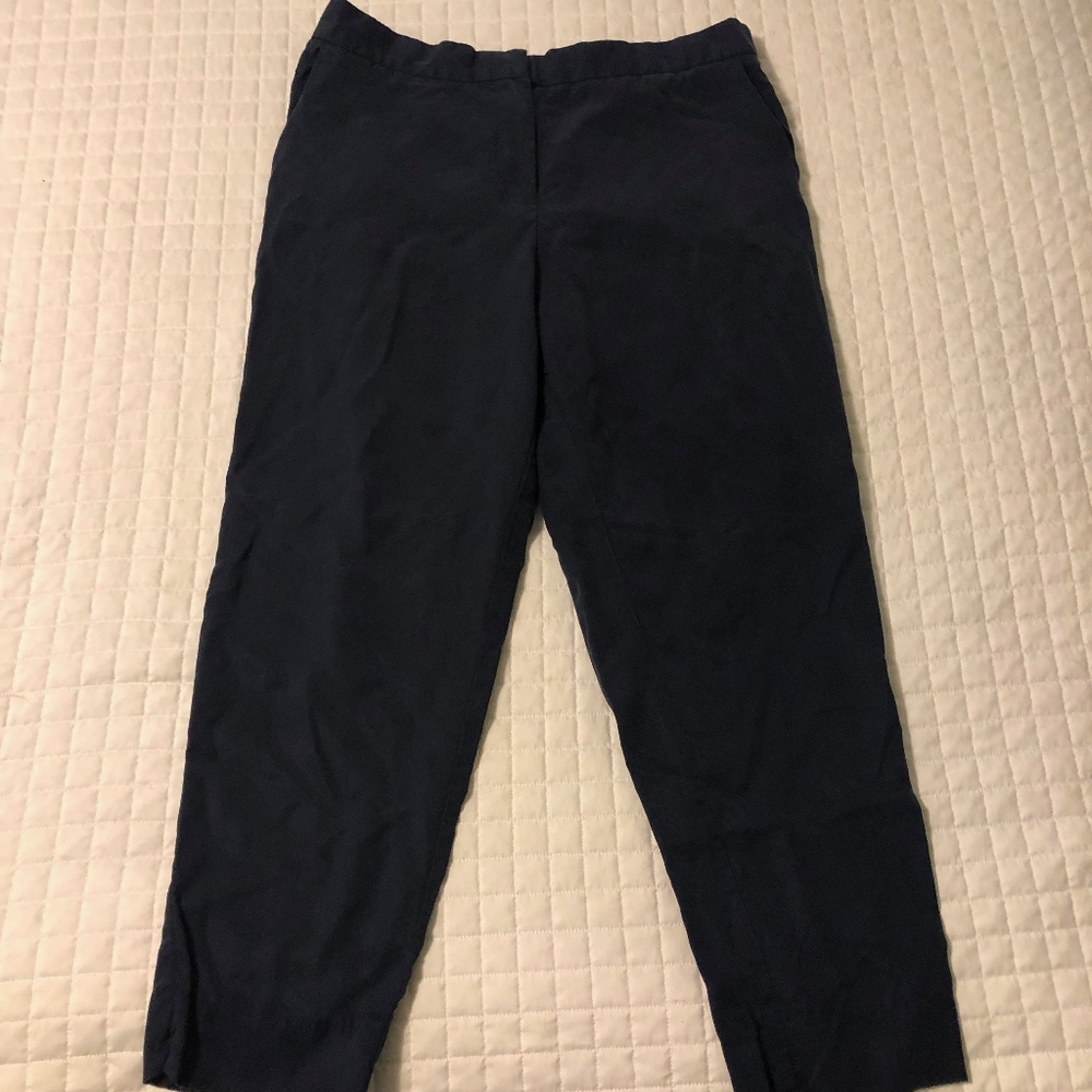Cropped pull on Navy pants